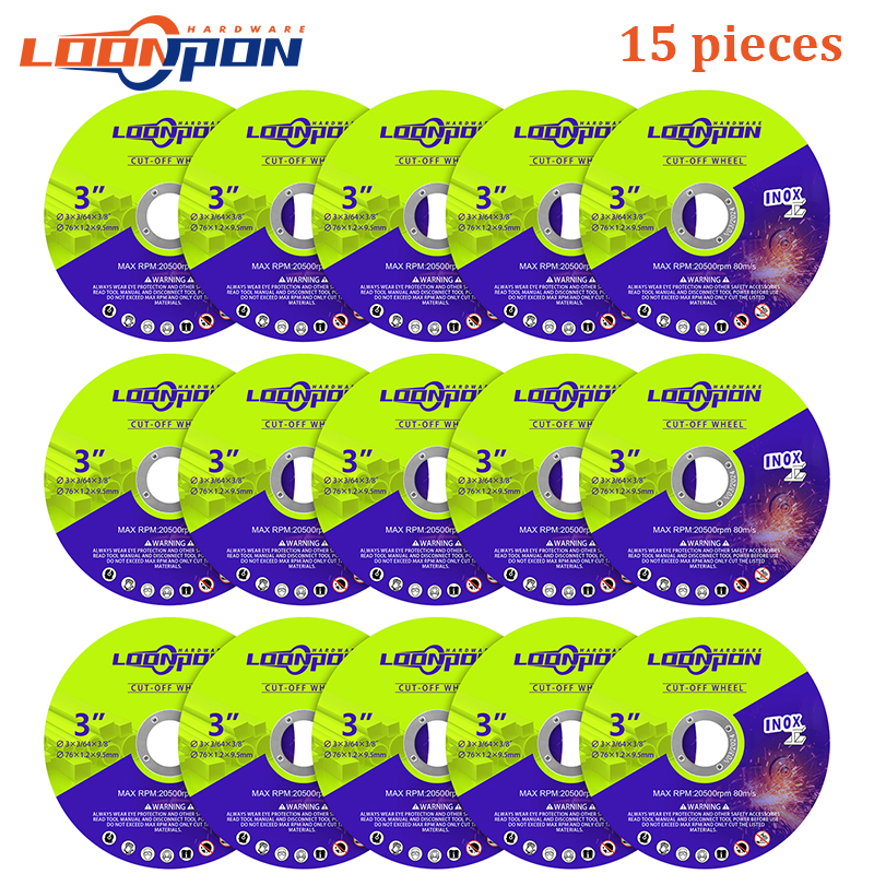 Loonpon 3 Zoll/75 mm Metall-Trennscheibe, Trennscheiben, Kreissägeblatt, Schleifscheiben, Winkelschleifer, Rad für Edelstahl: verrotten