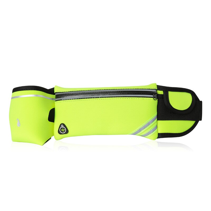 Maraton löpning midjeväskor hem fitness utomhus resor spår telefon unisex sport fanny fitness vattenflaska midjebälte paket: Bara grön påse