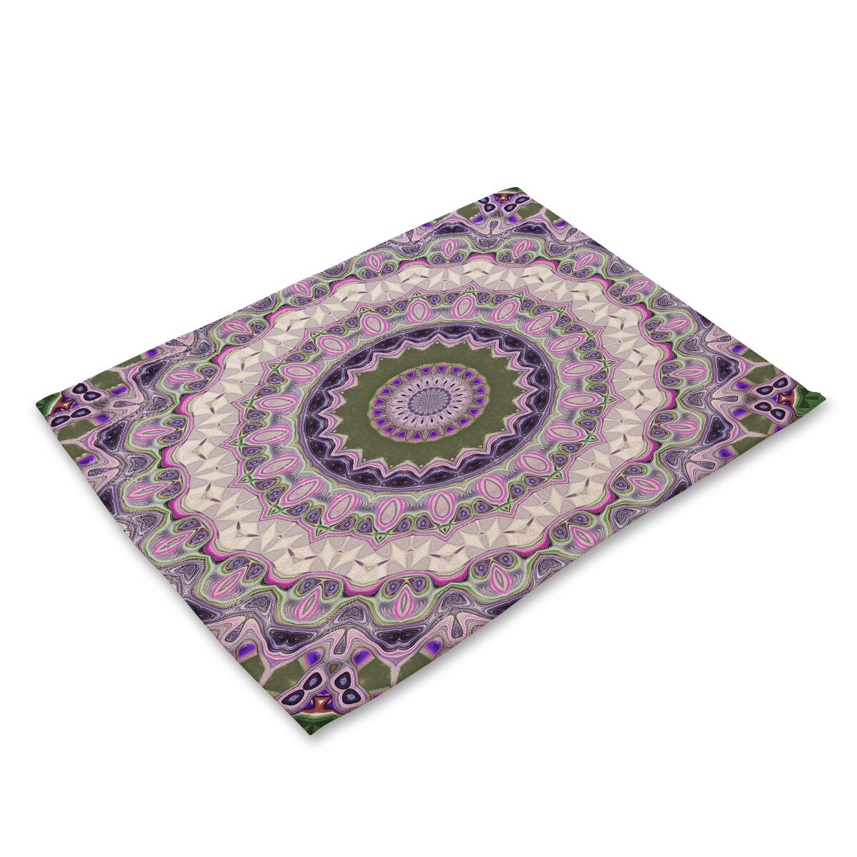 Psykedelisk bordmatte mandala dekkebrikker til spisebord rektangel lin kjøkken dekorasjon tilbehør bord dekkebrikker: Mg0038-15