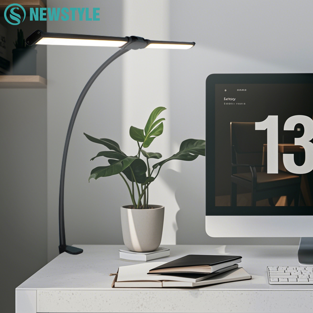 Lampada da scrivania a portato dimmerabile per protezione degli occhi con morsetto Braccio oscillante 3 modalità colore 10 Luci da tavolo portato dimmerabili Continua Collo di cigno flessibile