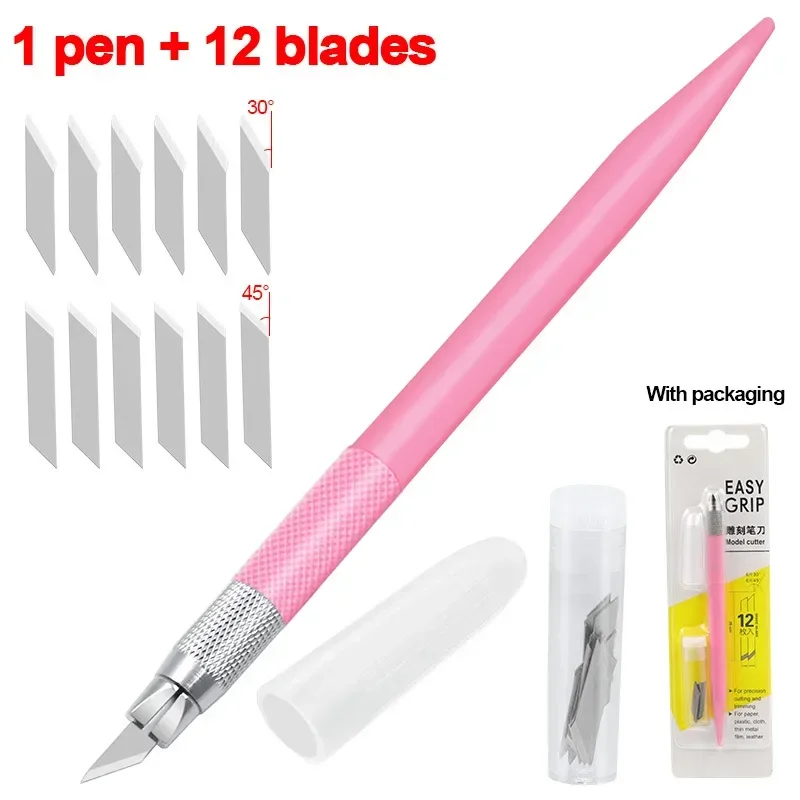 Craft Cutting Tools with Triangle Ruler 360 Degree Rotating Blade Scrapbooking Cutting Tool Art Utility Knife Pen Paper Cutter: Multi-Colored