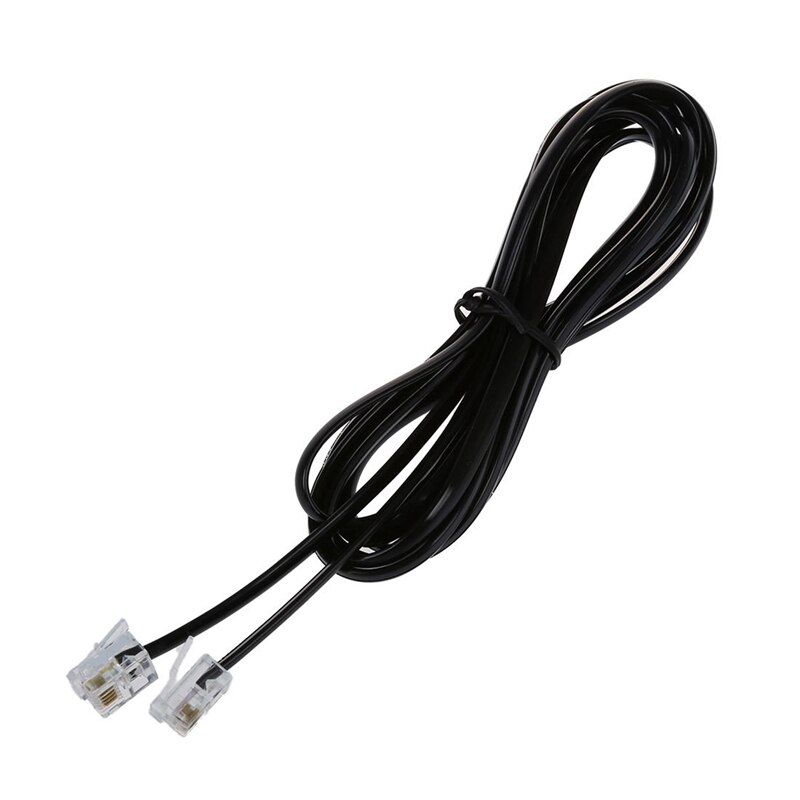 1 pièces Rj11 6P4C câble téléphonique cordon Modem Adsl 2 mètres & 2 pièces blanc 6P2C Rj11 mâle à mâle 5Mm largeur câble téléphonique 1 M 3.3Ft