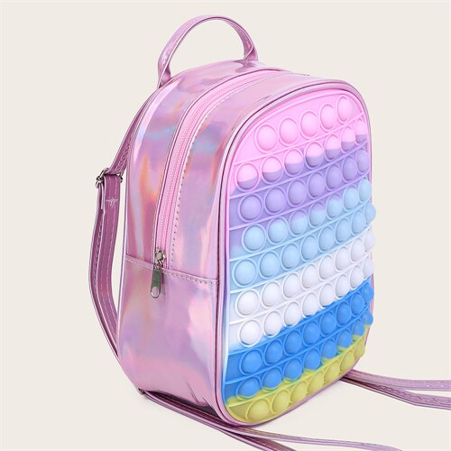 Fidget zaino antistress giocattoli per bambini antistress spremere borsa di stoccaggio bambini morbido Squishy Push Bubble pop: 5