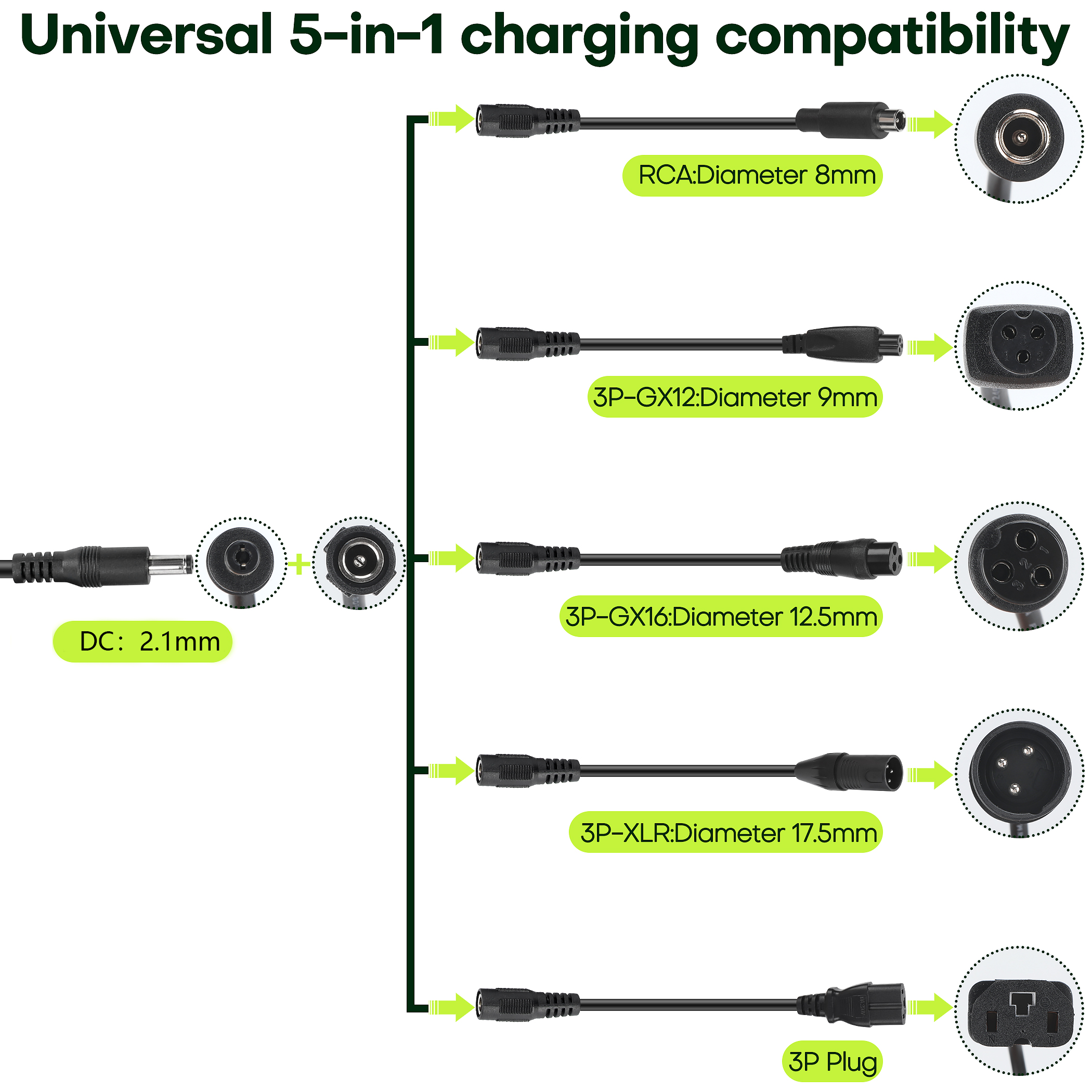 36V E-Bike Charger 42V 2A - 10S Li-ion/Li-poly Compatible, Free Euro Converter, Fast Safe Charging