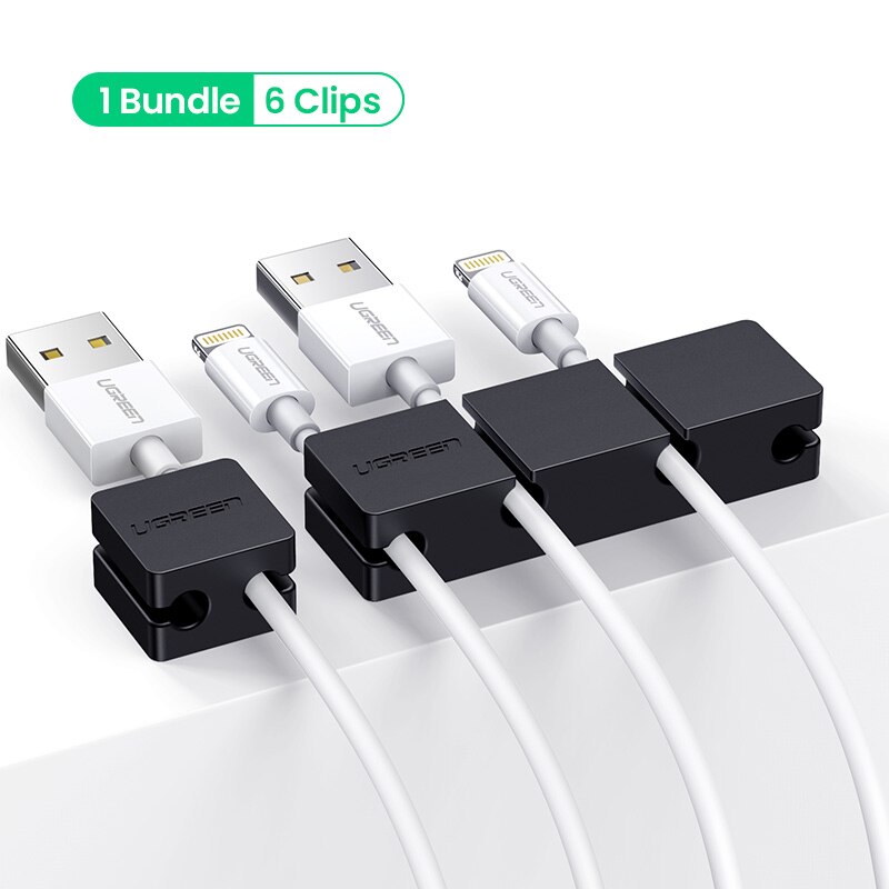 Ugreen Cable Clips Organizer Silicone USB Cable Winder Flexible Cable Management Clips Cable Holder For Mouse Headphone Earphone: Default Title