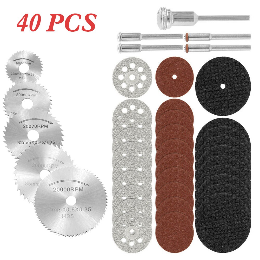 60pcs Diamond Cutting Discs Metal Saw Blade Set HSS Mini Circular Saw Blade For Dremel Rotary Tools Resin Cut-Off Wheels Diamond: 40PCS