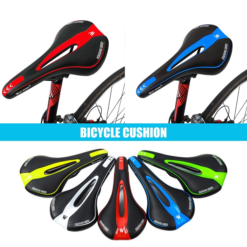 WEST BIKING Bicycle Seat Saddle MTB Road Bike Saddles Mountain Bike Racing Saddle PU Breathable Soft Seat Cushion