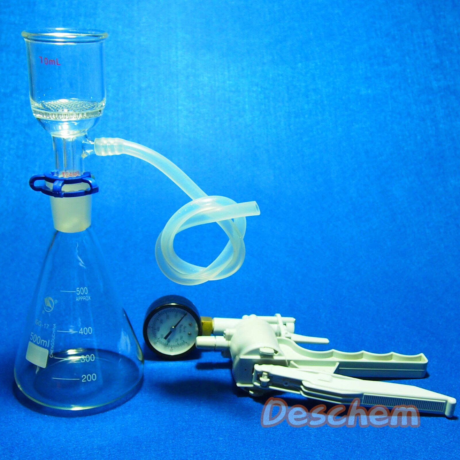 500ml,Suction Filtration Device,47mm Buchner Funnel,Glass Flask With Vacuum Pump