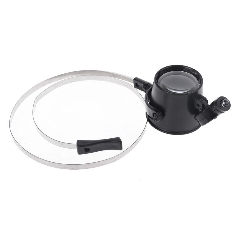 Top LED Lighted 15X Eye-Loupe Hands-Free Head Band Magnifier Watchmakers