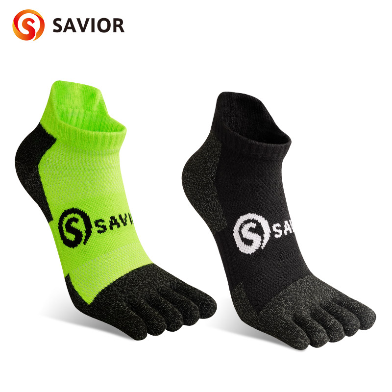Savior – chaussettes de sport hygroscopiques pour hommes et femmes, en Fiber de cuivre, à cinq doigts, pour Marathon,