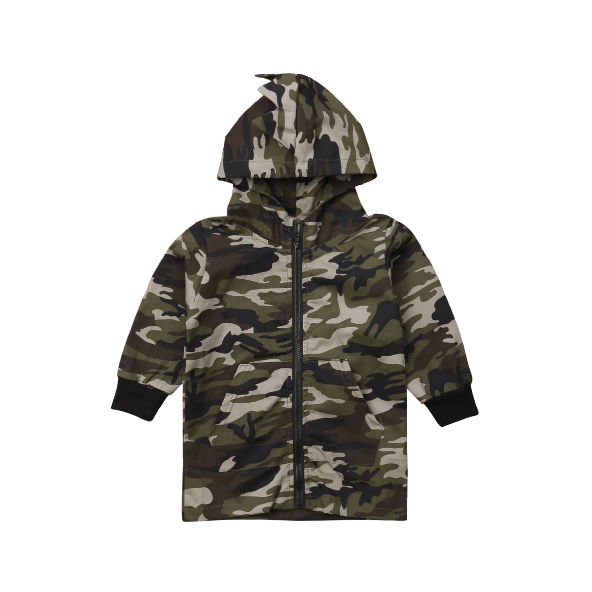 Herfst Winter Kleding Kinderen Jongen 3D Dinosaurus Camouflage Capuchon Jas Mode Uitloper Kinderen Kleding voor 2-7Y