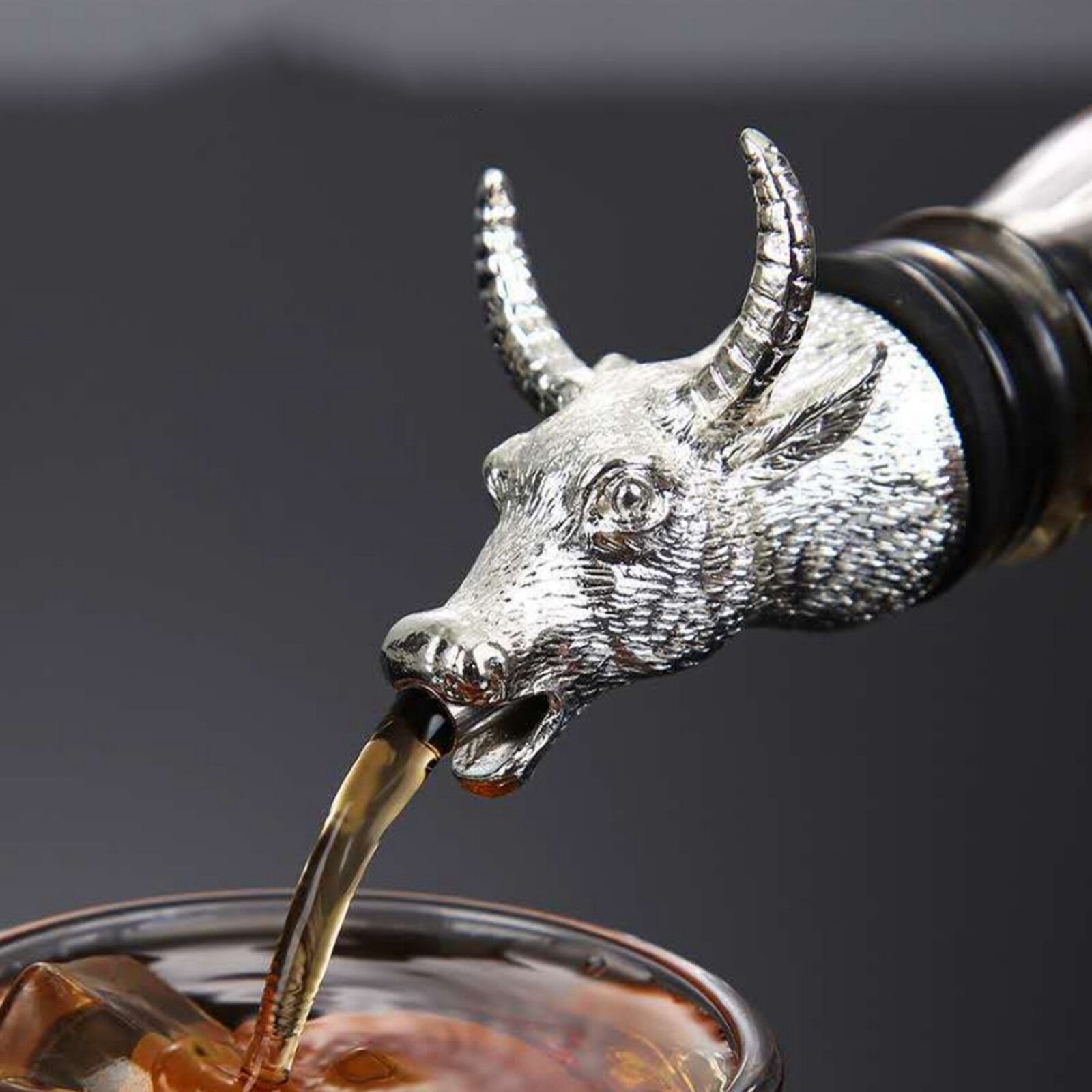 Decantador de vino Champagne con forma de cabeza de Animal, tapas de vino, selladores, utensilios de cocina para barman, accesorios para Bar: Bubalus