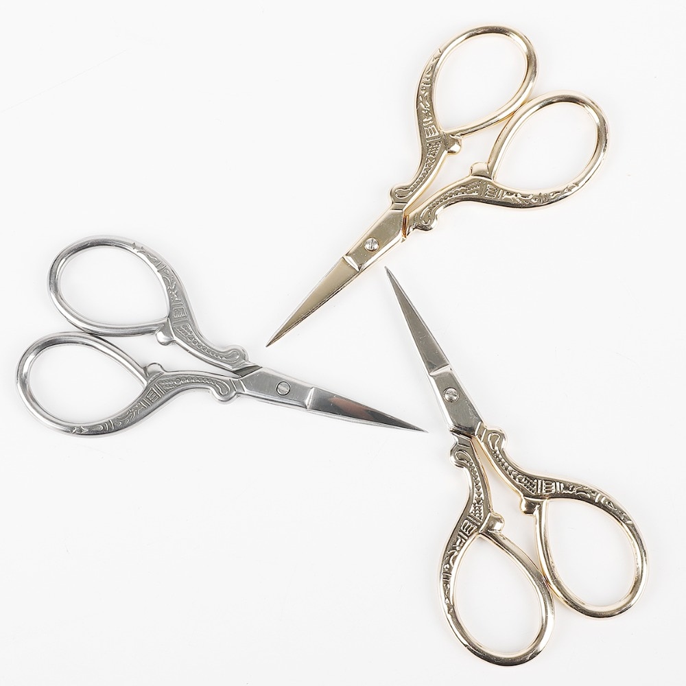 1pcs Exquisite Stainless Steel Antique Scissors European Retro Classic Craft Sewing Handicraft Scissor DIY Stitch Home Tool