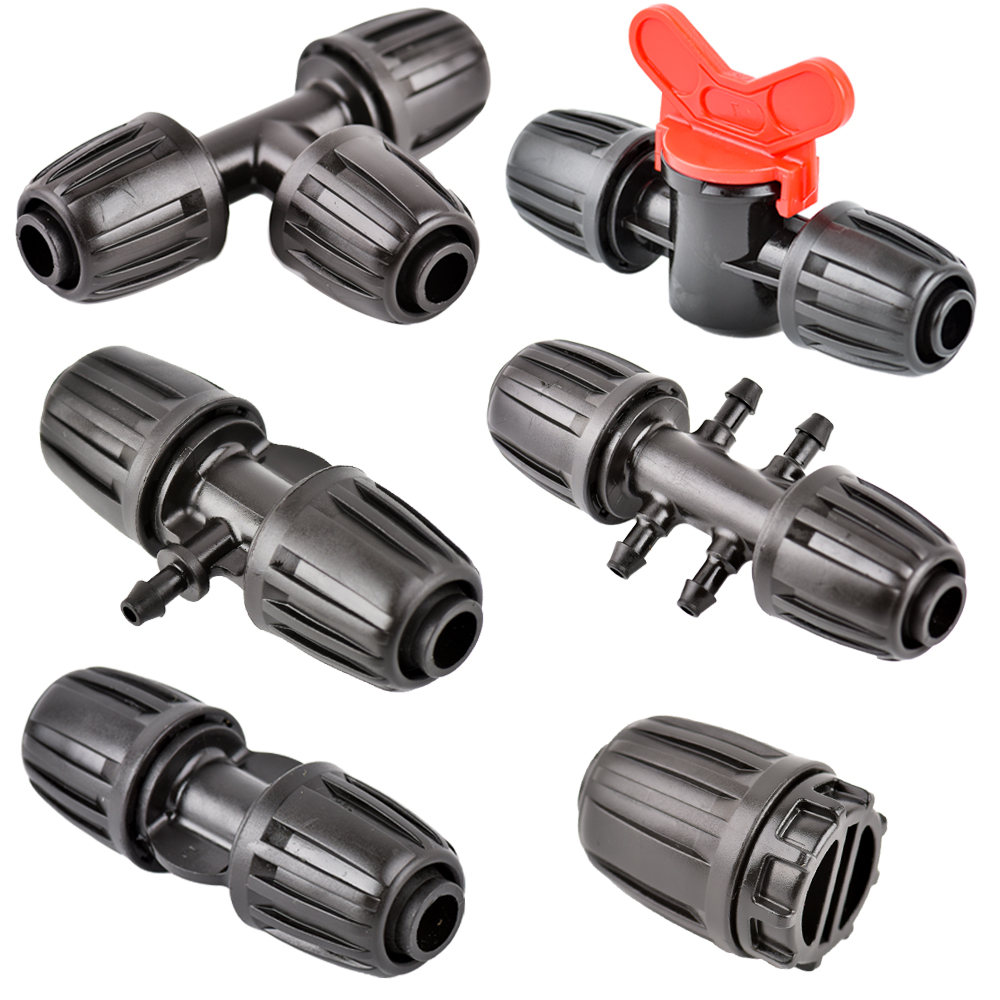 16mm 1/2 ''złącze rurowe PE rozdzielacz trójnik złączka gwintowana blokada do węża 4/7mm podlewanie ogrodu nawadnianie kroplowe