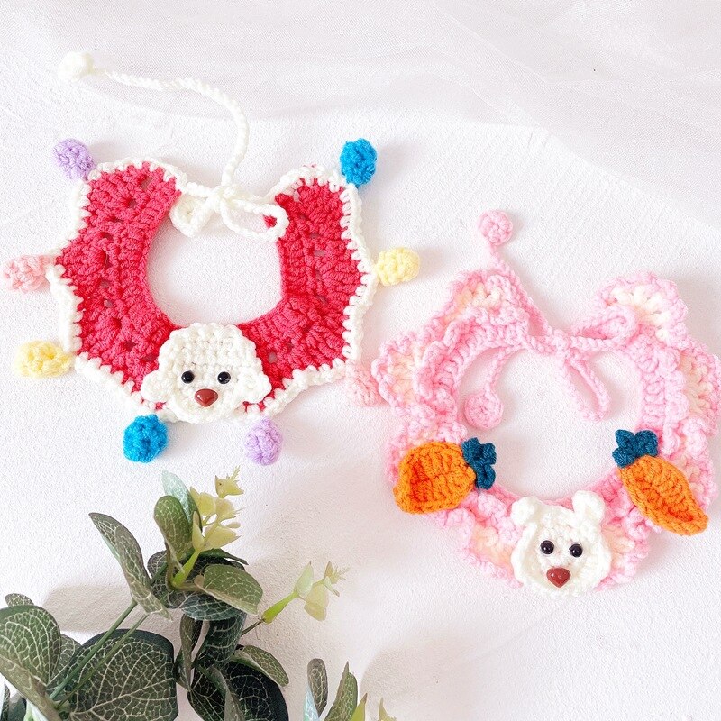 Collier à bavette crocheté pour chien, chat bleu, Bandana, accessoires pour chat, chat, chat, chat, chat, chat, chat, chat, chat, chat, chat, chat