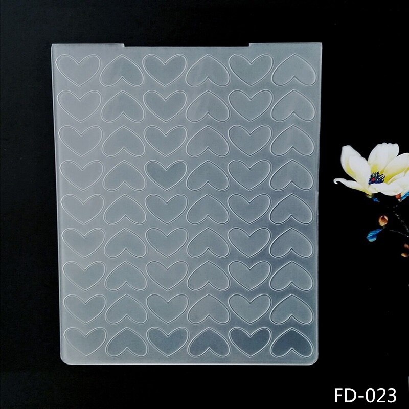 Carpeta de plástico para manualidades, troqueles de corte de papel en relieve transparente con estilo: FD-023