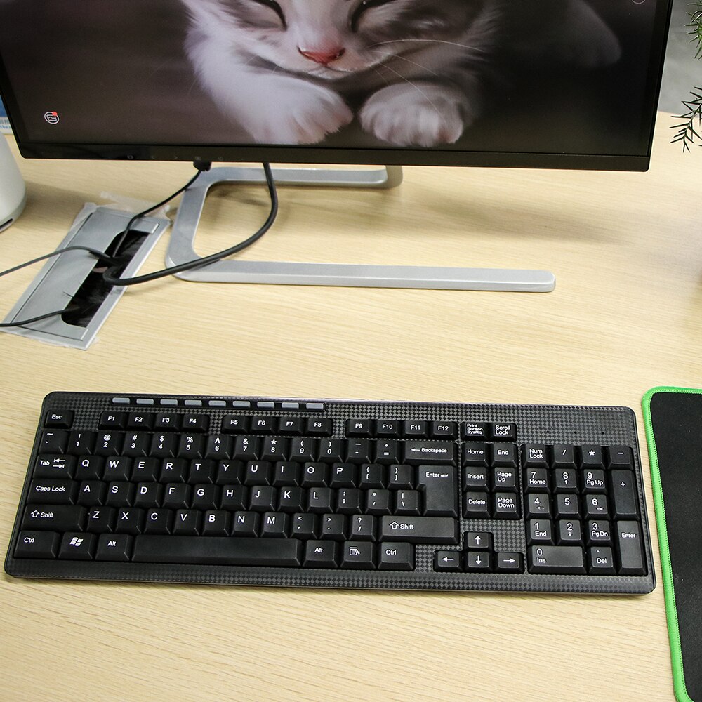 Draadloze toetsenbord- en muisset, ergonomische muis voor pc, muis met stille knop, toetsenbord en muiscombinatie 2.4g voor laptop en pc