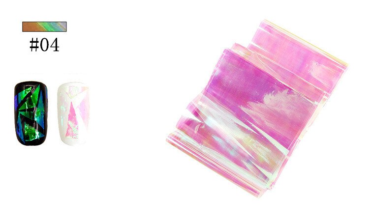 Lcj 1 Pcs Punk Transfer Folie Sticker Gebroken Glas Nail Art Diy Nail Beauty Decoratie Stencil Decal