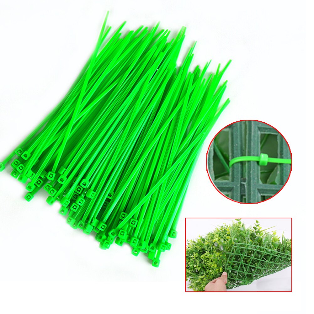 100pcs Cable Ties Green Outdoor Self Locking Office Garden Plastic Plant Wall Pipe Decoration Fasten Wrap UV Resistant Portable