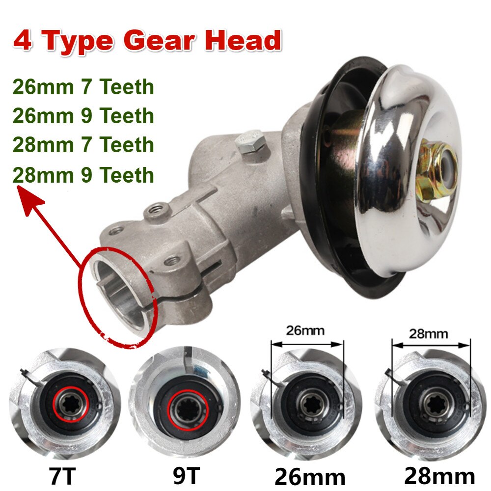 26mm/28mm Trimmer Gearbox Gearhead Brushcutter Grass Trimmer Replace Gear Head Lawn Mower Parts Gardening Tool 7 9 Teeth