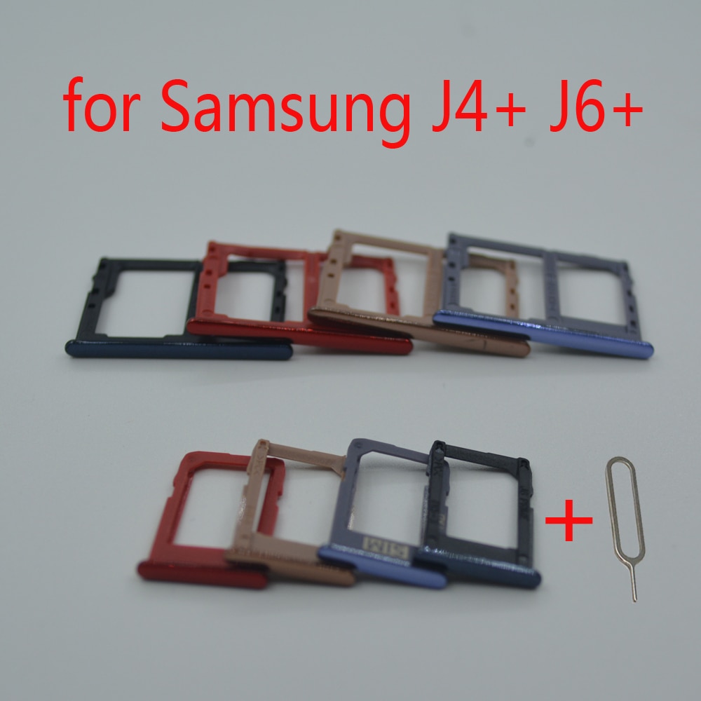 For Samsung Galaxy J6 Plus J6+ J610 J610F J610FN J610G Original Phone Housing SIM Tray Adapter Micro SD Card Tray Holder