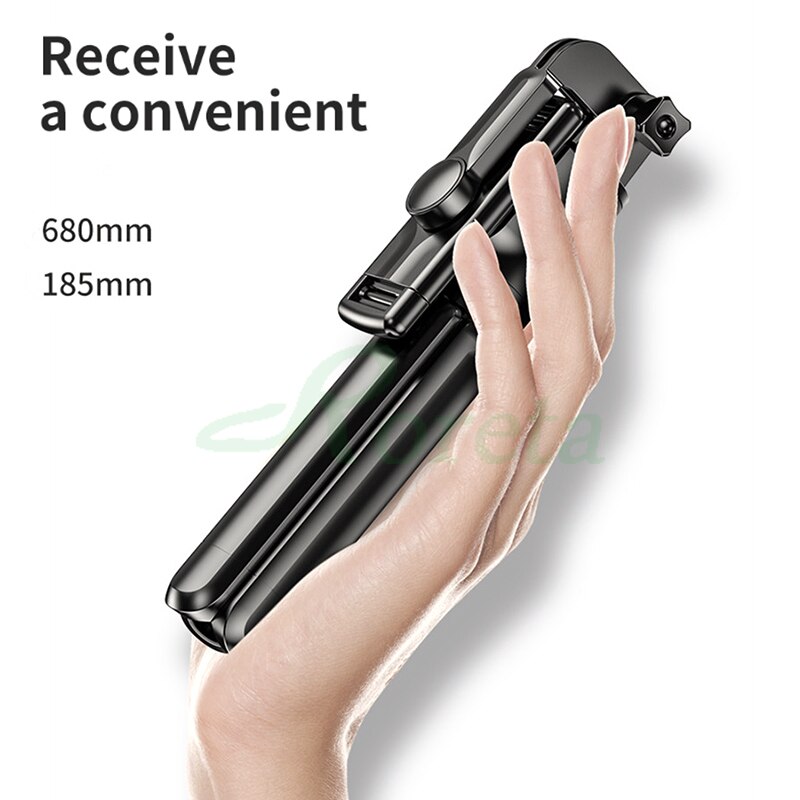 Roreta 3 em 1 sem fio bluetooth selfie vara handheld monopé tripé dobrável com obturador de controle remoto para telefone inteligente