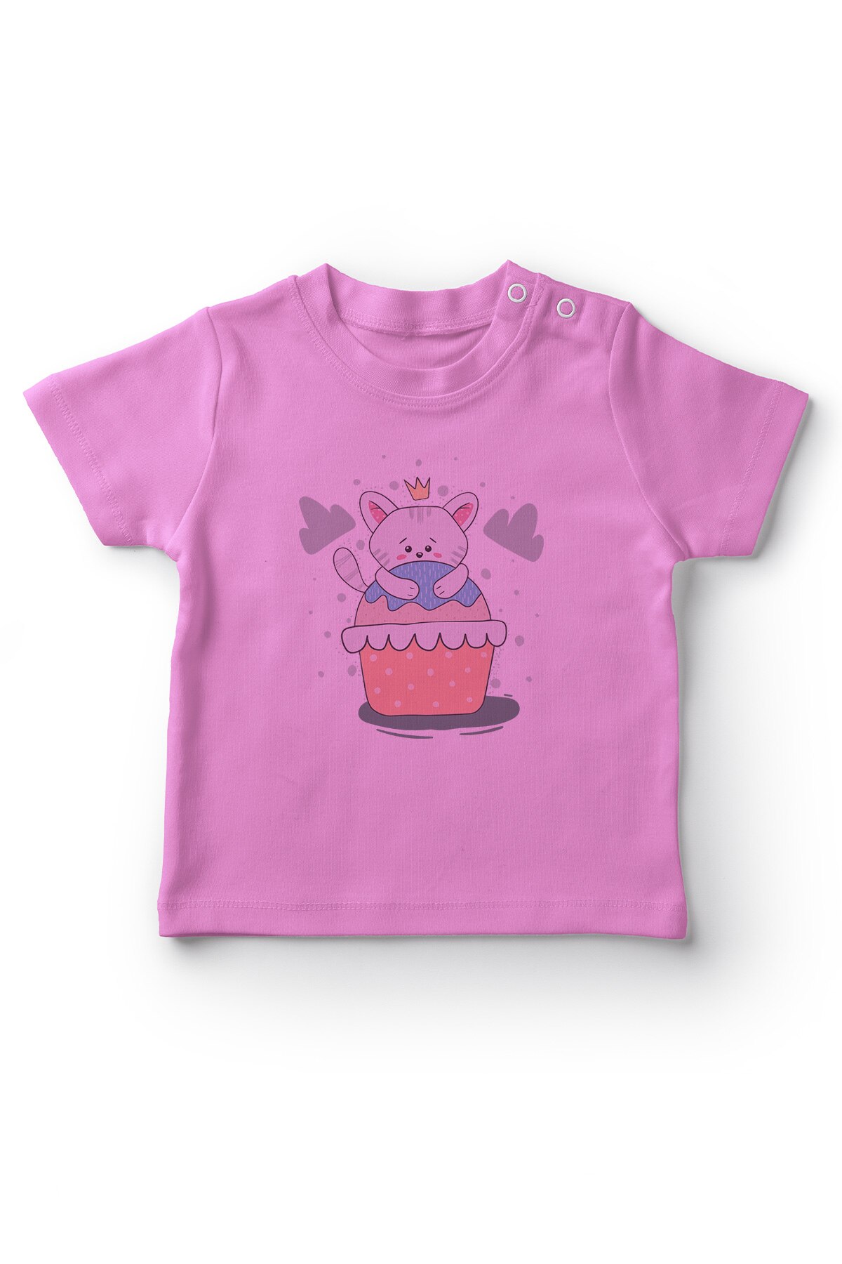 Angemiel Baby Cake Op Kat Baby Meisje T-shirt Roze