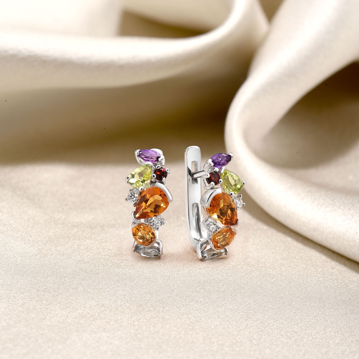 Santuzza Zilveren Oorbellen Voor Vrouwen 925 Sterling Zilveren Oorbellen Zilveren 925 Met Stenen Zirconia Brincos Sieraden