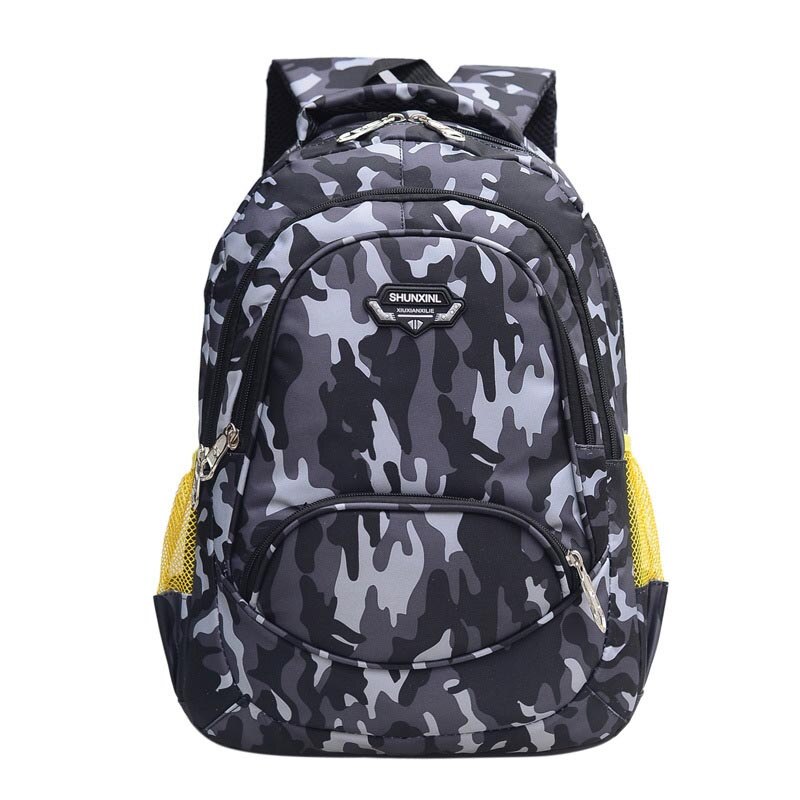 Bambini Sacchetto di Scuola di Nylon Studente Camouflage Ortopedico Da Viaggio Zainetto Alunni Zaino Adolescente Ragazzi Primaria Mochila Bookbag: black