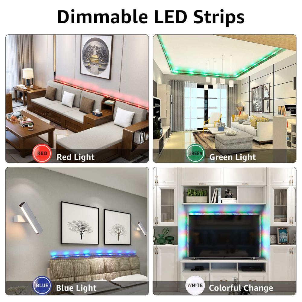 Led Strip Licht 2835 SMD RGB Tape 5M 10M 15M 20M DC12V 3528 Flexibele RGB LED streep Lint Diode 24Key Controller WIF Adapter