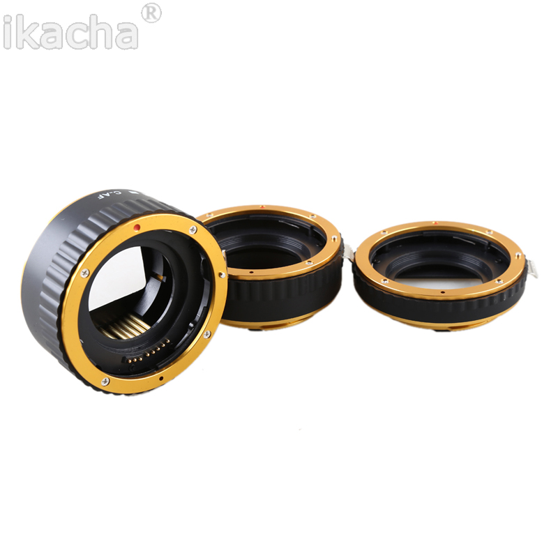 Lens Adapter Mount Auto Focus AF Macro Extension Tube Ring for Canon EF-S Lens T5i T4i T3i T2i 100D 60D 70D 550D 600D 6D 7D Gold