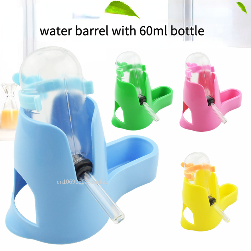 Botella de agua bebedero para hámster con soporte para animales pequeños, botellas de plástico para beber, botellas de agua, fuente de tubo con cabezal para beber