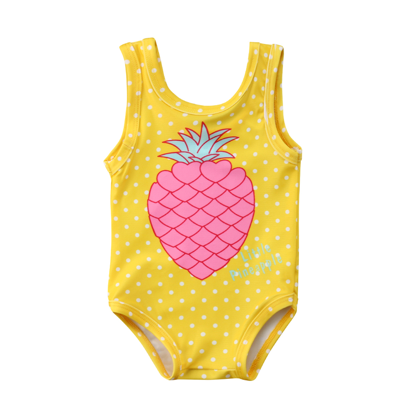 Ananas Beachwear Voor Meisjes Zomer Peuter Baby Meisjes Een Stuk Badmode Mouwloze Badpak Badpak Een Stuk Bikini