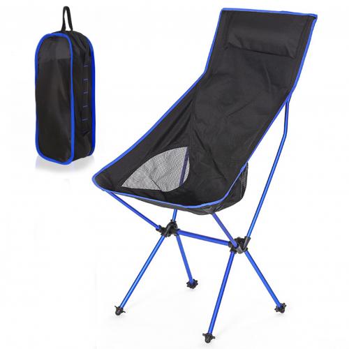 Outdoor Draagbare Klapstoel Vissen Camping Rugleuning Seat Tuinmeubelen: Royal Blue