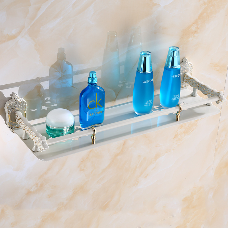 Mensola per bagno antica mensola angolare per doccia mensola singola in metallo a parete per bagno di lusso scaffali per cosmetici neri