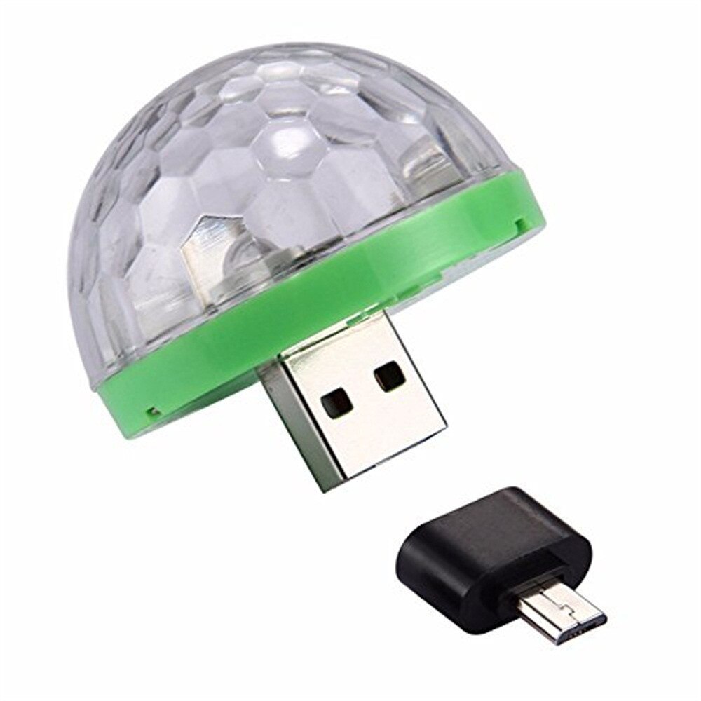 Lumière USB Gadget USB Mini LED rvb Disco scène lumière fête Club DJ KTV noël magique téléphone boule lampe Gadgets Inteligentes éclairage: Green 