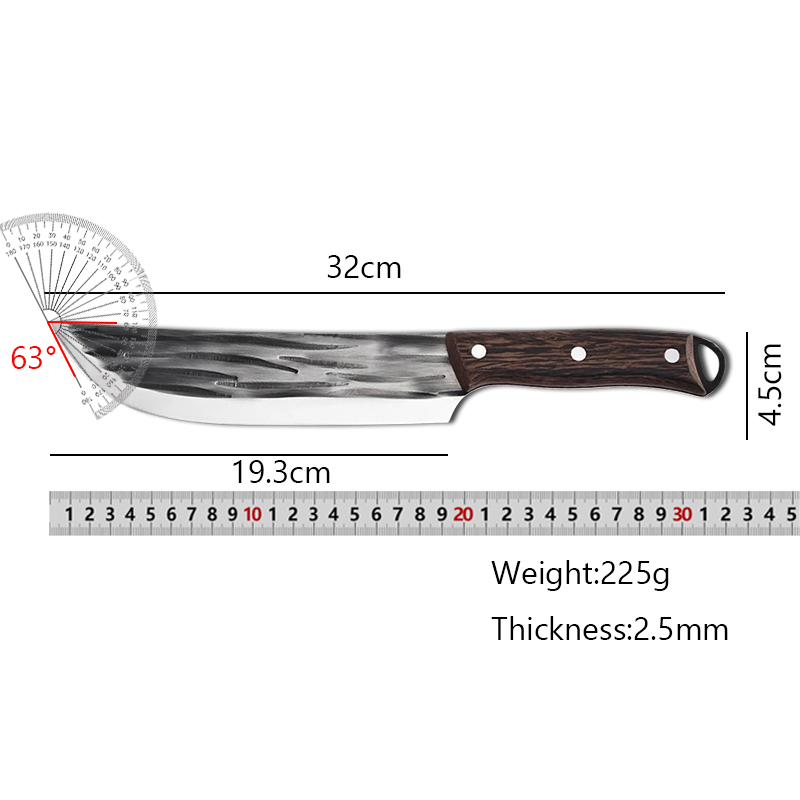 Cuchilla de carnicero de cocina, cuchillo de Chef forjado, corte de pescado, deshuesado, rebanado, mango de madera, cuchillo de carnicero, herramientas de corte de cocina