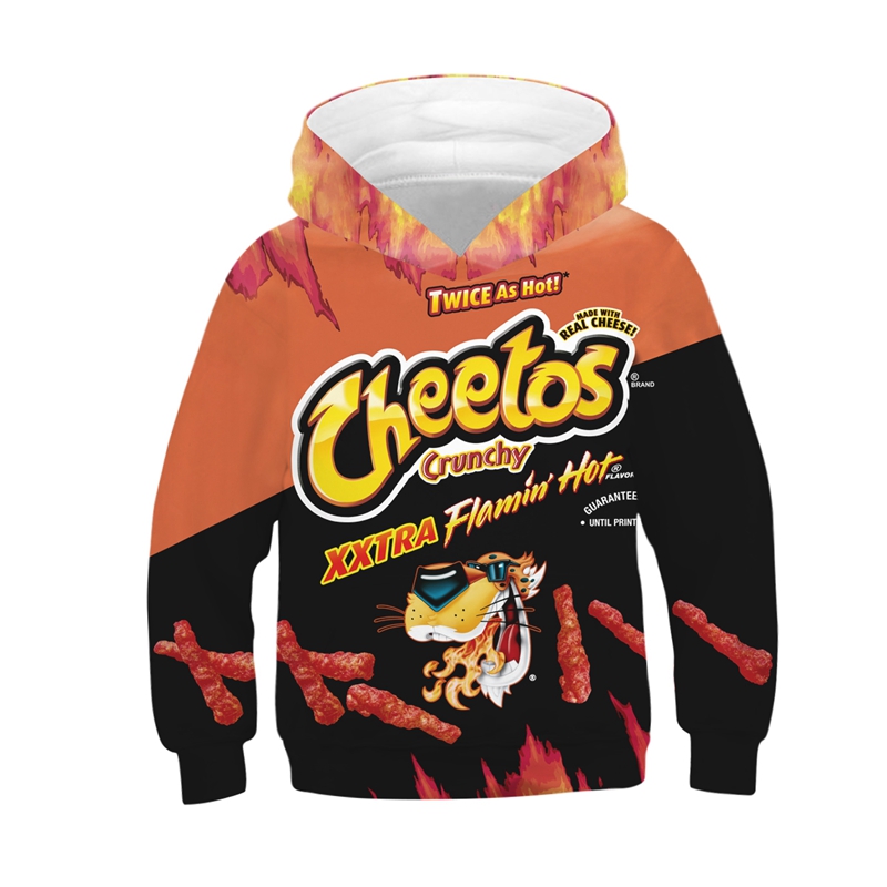 OneLineFox Kinder Hoodies 3D Druck Cheetos Feuer Phoenix Hoodie Sweatshirt Kinder Hip Hop Hoodie Jungen Mädchen Langarm Pullover