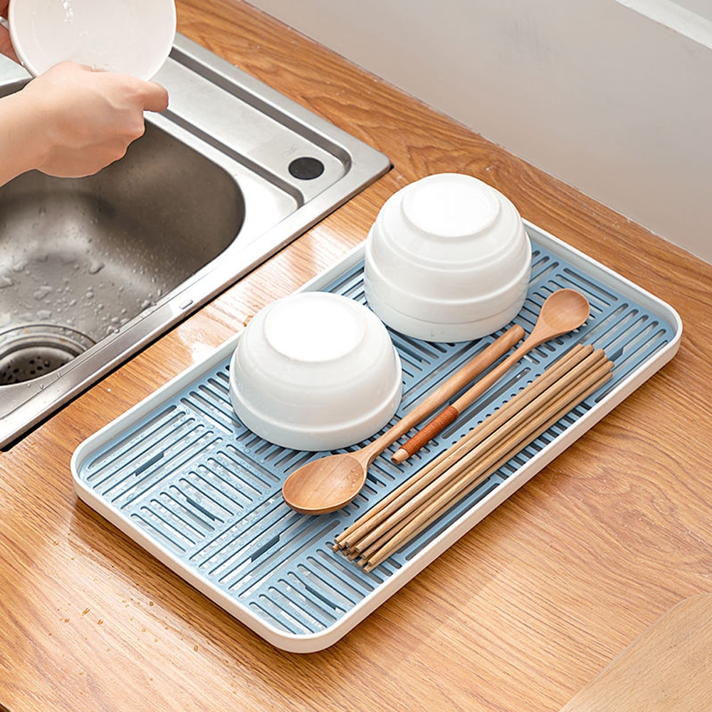 Drain Rack Plastic Dish Drainer Dryer Tray Large Sink Drying Rack Worktop Kitchen Organizer drying Rack kitchen rack