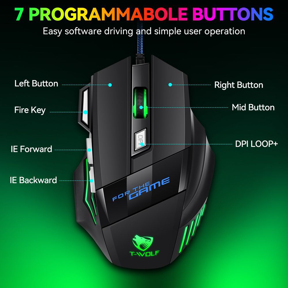 EAOR RGB Backlit Gaming Keyboard and Mouse Combos Mechanical Feel Keyboard Mouse Set Multimedia Keyboard for Laptop Desktop