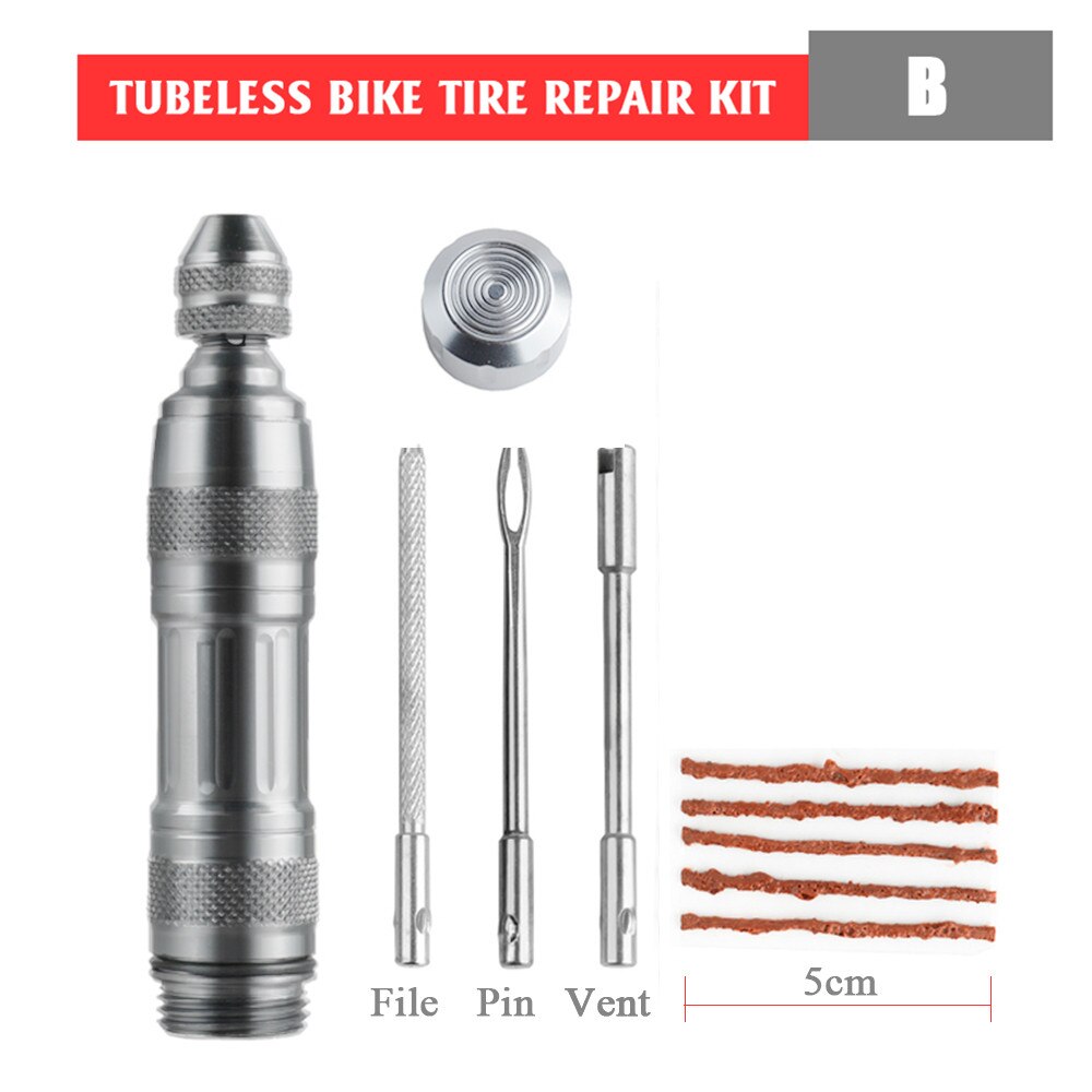 Bicycle Tubeless Tire Repair Kit Tire Portable Urgent Drill Rubber Strips Tyre Puncture Sealant Repair Kit Bicycle Repair Tools: WHITE