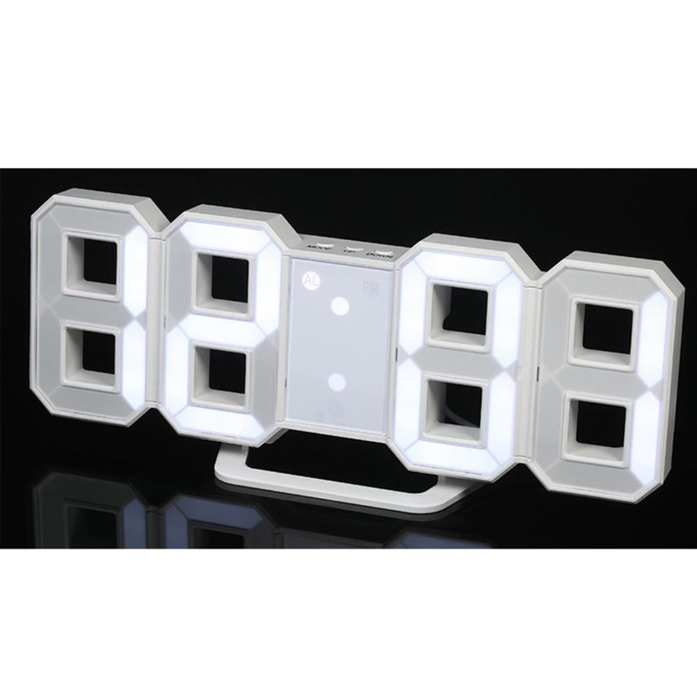 Modern Digital LED Wall Clock Table Desk Night Electric Clock Alarm Watch Multi-Functional LED Clock 24 or 12 Hour Display