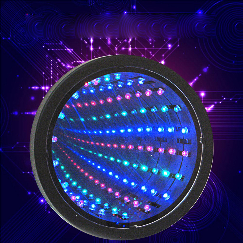 Luz de túnel de espejo LED redonda, lámpara de túnel infinito, letrero colgante de pared, decoración del hogar, luz de espejo de túnel 3D, novedad