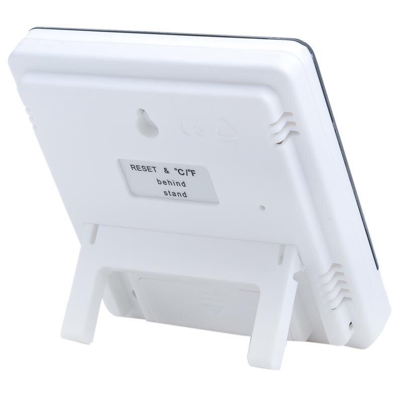 Lcd digital termometro interiör sala al aire libre electronico medidor de humedad de temperatura higrometro con reloj despertado