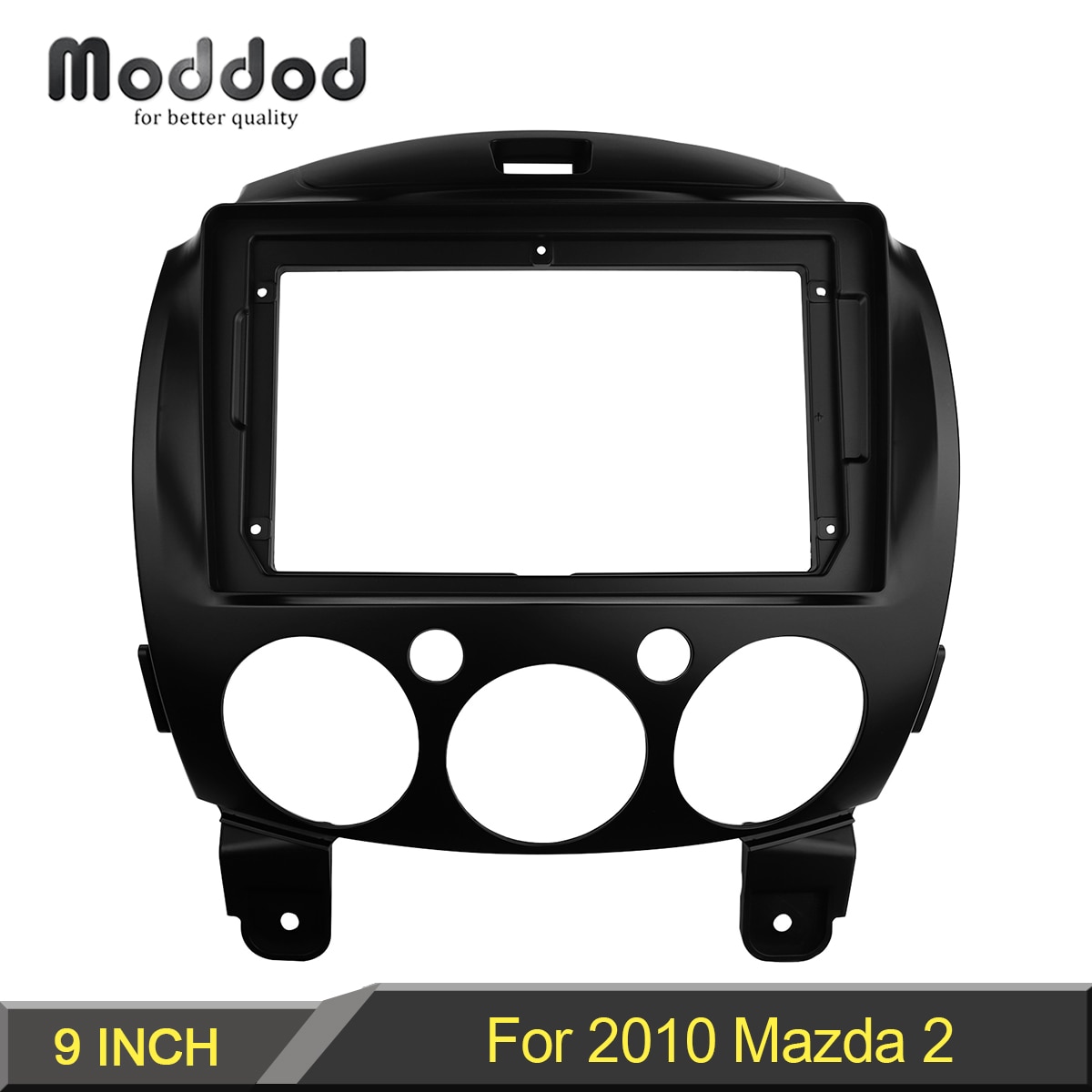 Radio Fascia for Mazda 2 Demio 2007+ Double Din 9 Inch Dash Kit Dashboard Refitting Installation Stereo Panel GPS Frame Bezel