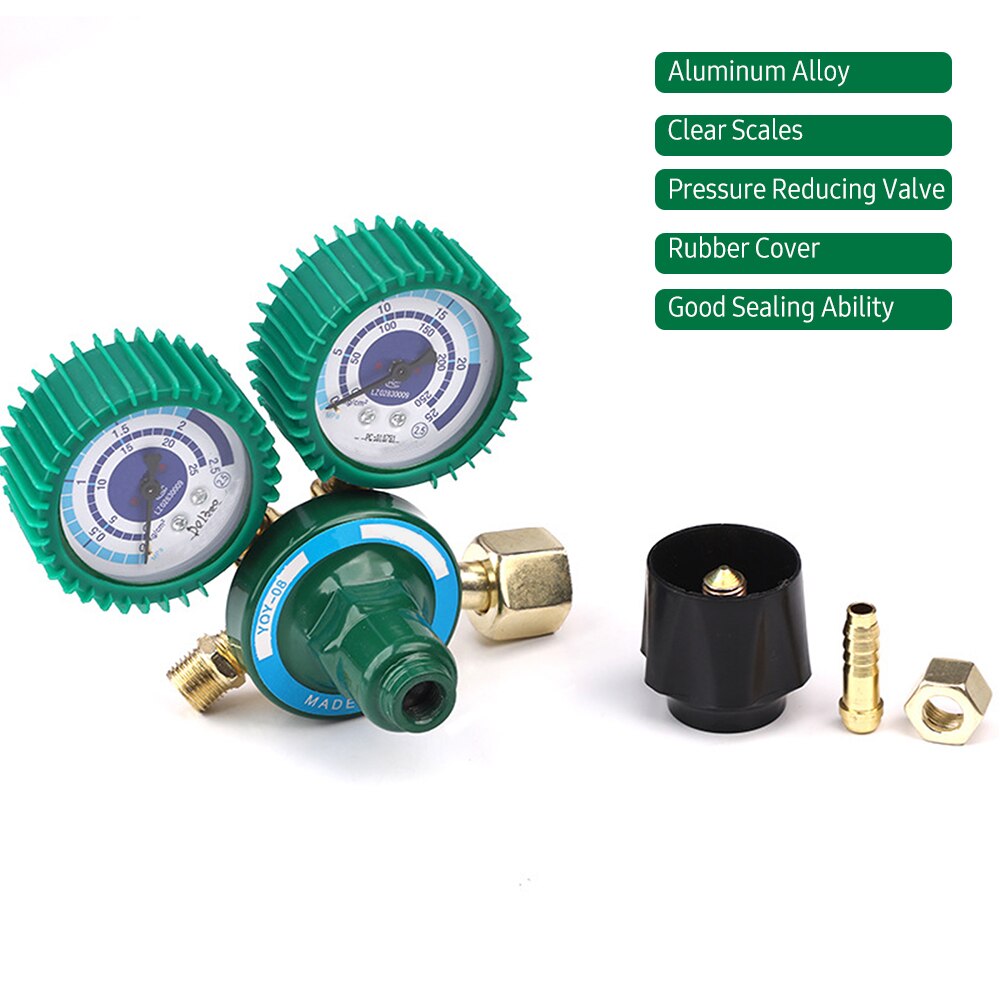 KKMOON YQY-08 Oxygen Pressure Regulator Welding Gas O2 Pressure Gauge Flow Meter Industrial Oxygen Reducer