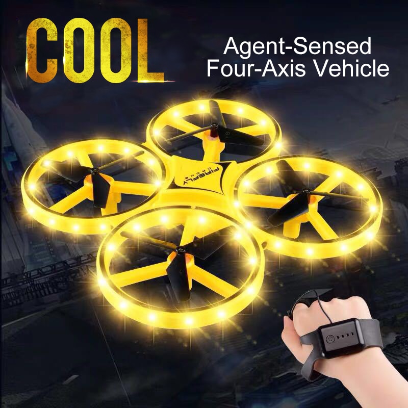 Mini Quadcopter Inductie Drone Smart Horloge Remote Sensing Gebaar RC Vliegtuigen UFO Somatosensorische Noctilucent Interactie RC Speelgoed