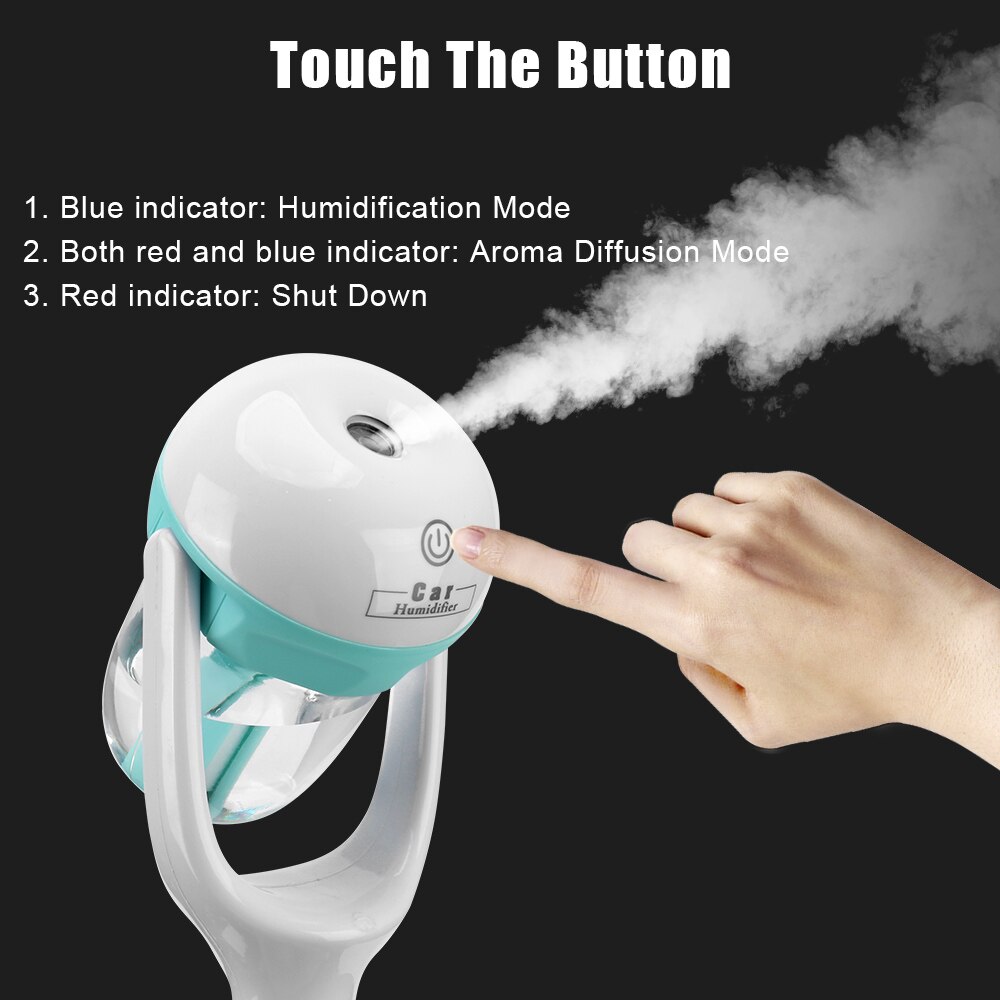 Humidificador de vapor para coche, vaporizador de aromaterapia de 12V, Mini ambientador, purificador de aire, difusor de Aroma de aceite esencial