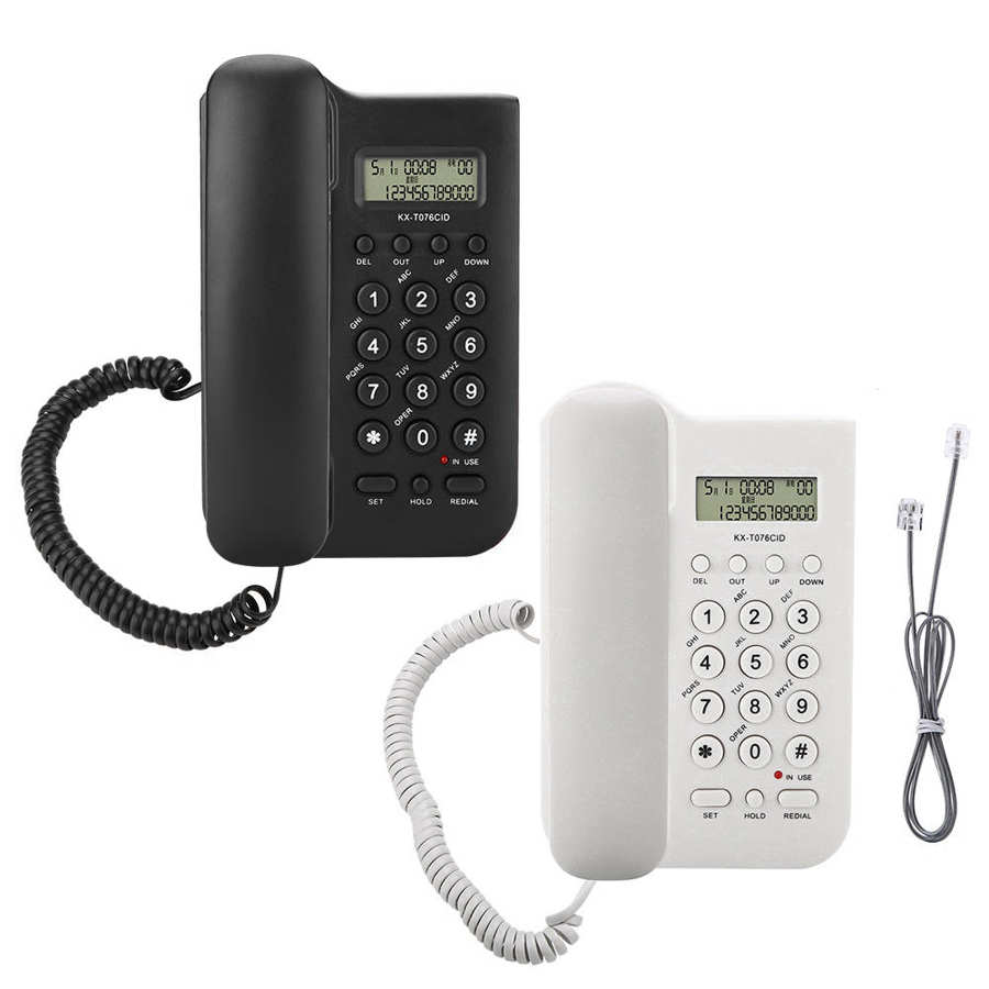 Telefoon Thuis Vaste Telefoon Thuis Hotel Wired Desktop Wall-Mount Telefoon Caller Id Display Voor Office Home Business Gebruik