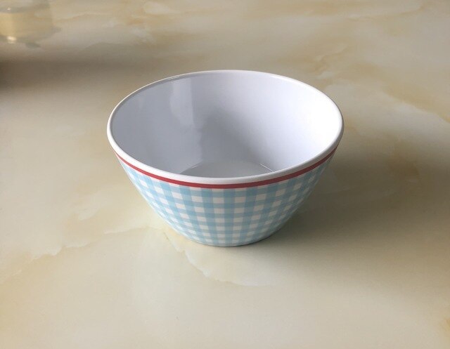 9 Inch Diner Platen Serving Cake Tray Imitatie Porselein Plaat Diner Fruitschaal Steak Gerechten Imiteren Keramiek Servies: 2-Blue Lattice